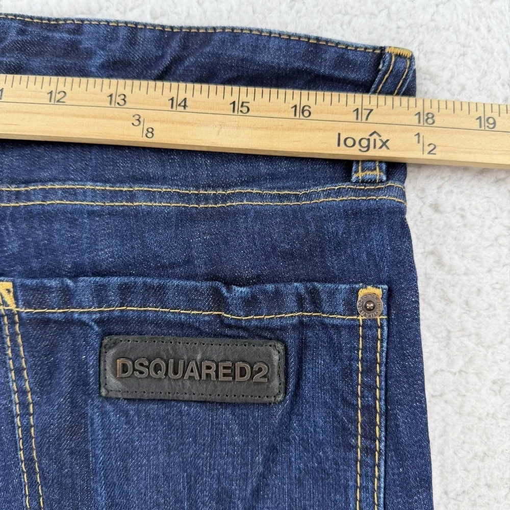 Dsquared2 Jeans Mens 36x34 50 Slim Dark Wash Skinny Denim Pants Italy S71LB0334